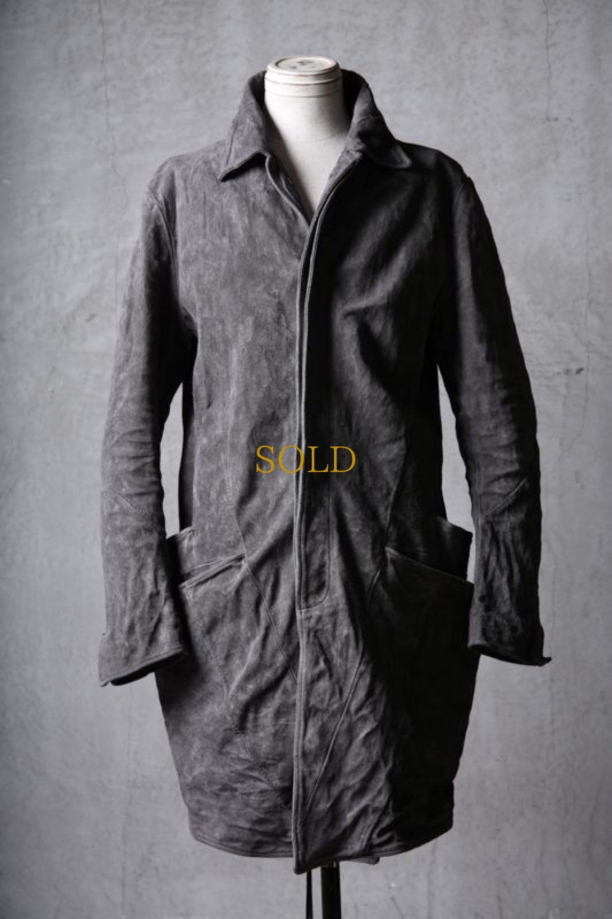 画像1: incarnation / インカネーション / 32131-5337 / BACK SKIN CALF LEATHER  BALMACAAN COAT W/OVER PKT LINED (1)