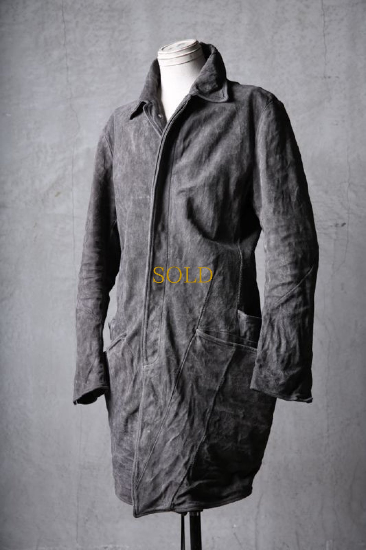 画像2: incarnation / インカネーション / 32131-5337 / BACK SKIN CALF LEATHER  BALMACAAN COAT W/OVER PKT LINED (2)