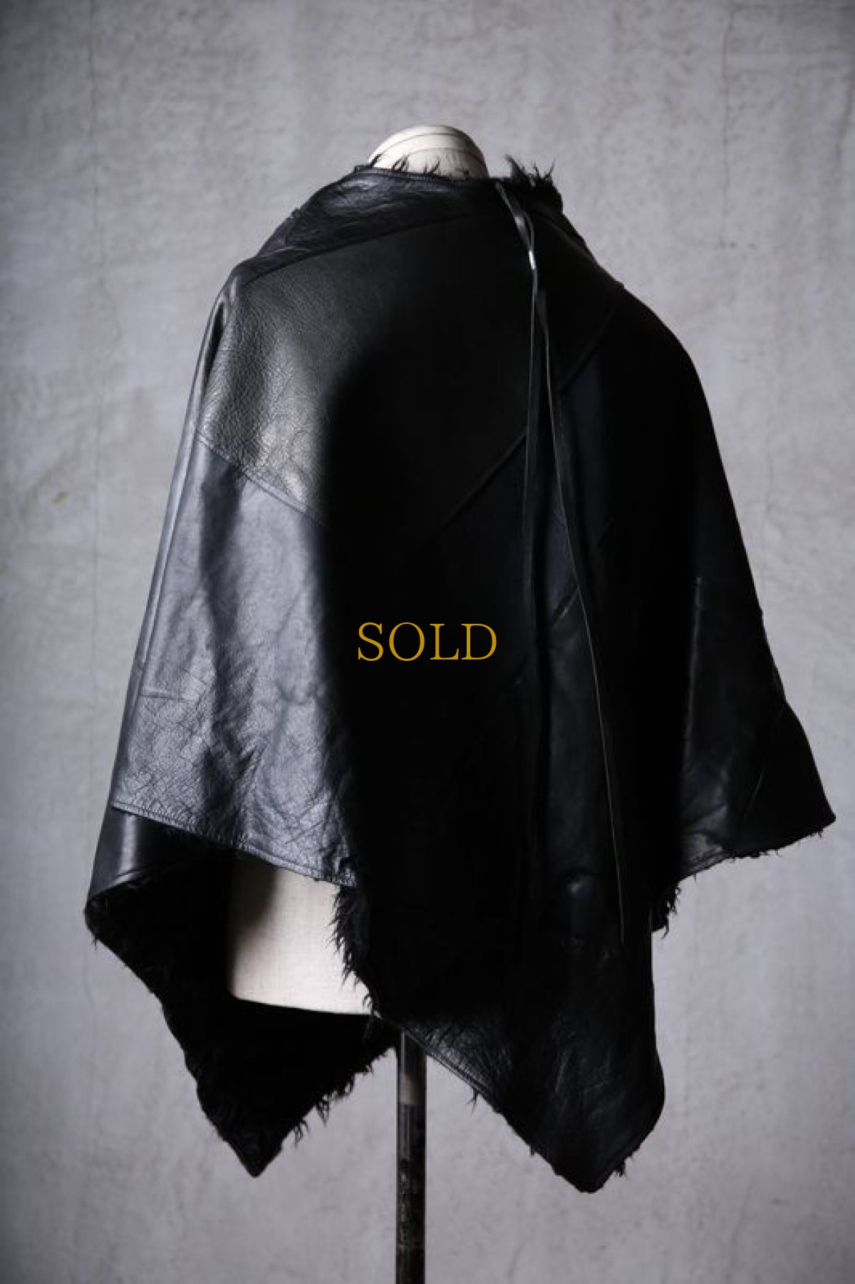 画像7: Thee OLD CIRCUS - 9  - / 9-9121 / '' Leave Shadow '' / ミックスパッチワークレザー ビックケープ / ライニングロングファー (7)
