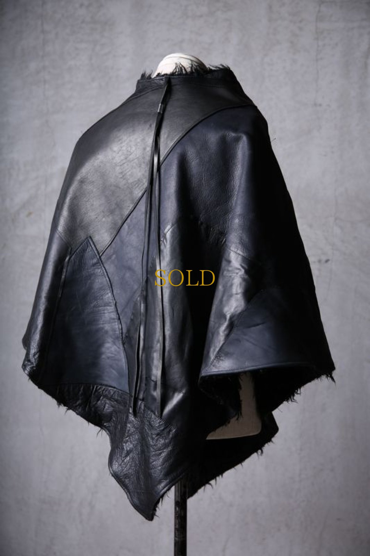 画像6: Thee OLD CIRCUS - 9  - / 9-9121 / '' Leave Shadow '' / ミックスパッチワークレザー ビックケープ / ライニングロングファー (6)