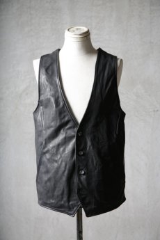 画像1: incarnation / インカネーション / 12416-2217 / BABY CALF LEATHER VEST 4B LINED (1)