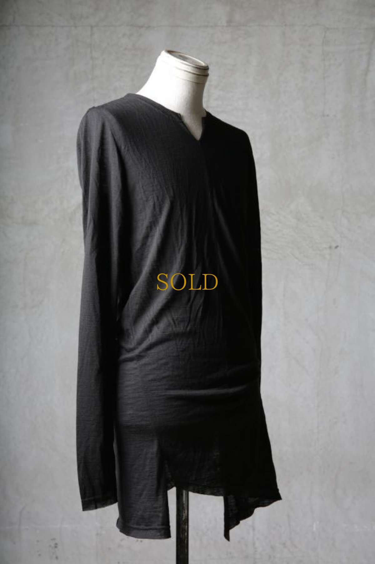 画像4: Thee OLD CIRCUS '' 1973 '' / 2308 / " Cat " / ウォッシャブルウール天竺アシンメトリーロングカットサムホールLS (4)