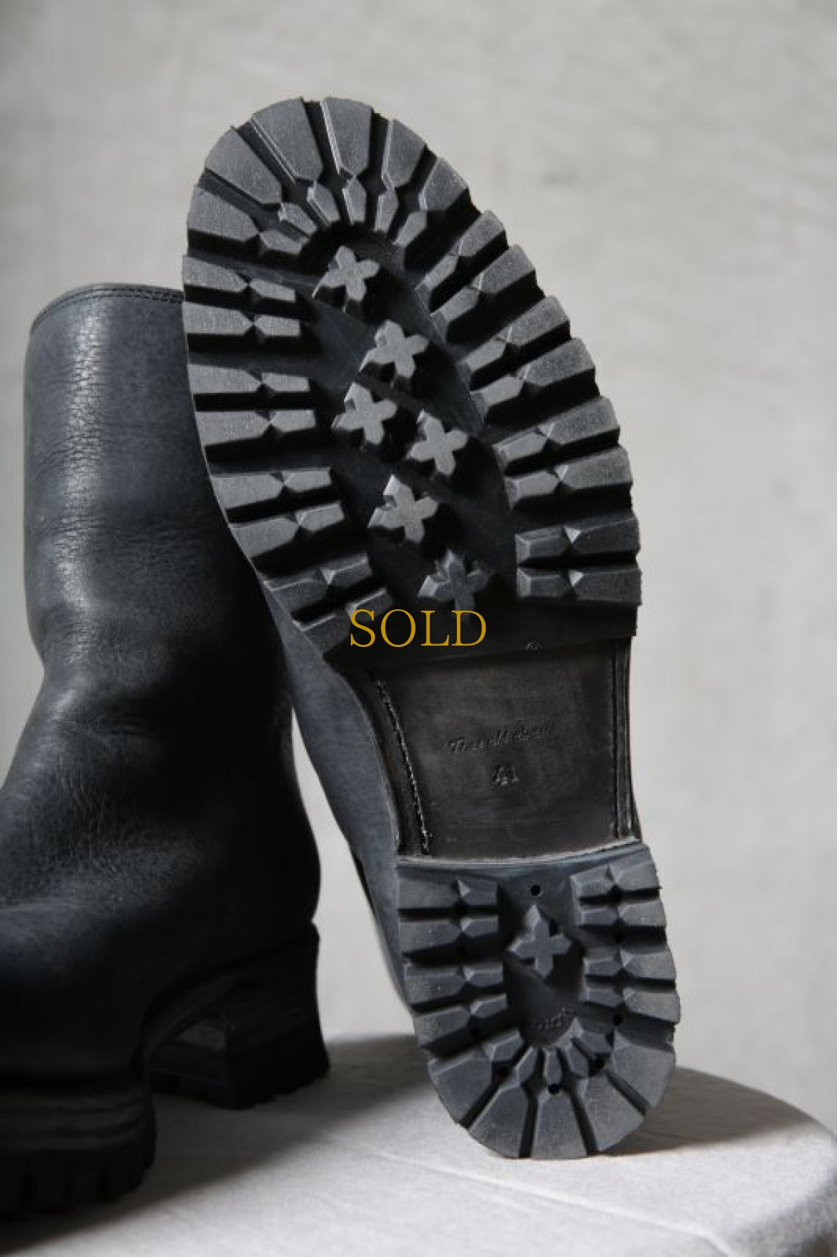 画像10: Thee OLD CIRCUS '' 9 '' / 9-201 / " Black Out " / IRON ホース & GUIDI カーフ / VIBRAM #1100 ワンピースブーツ (10)