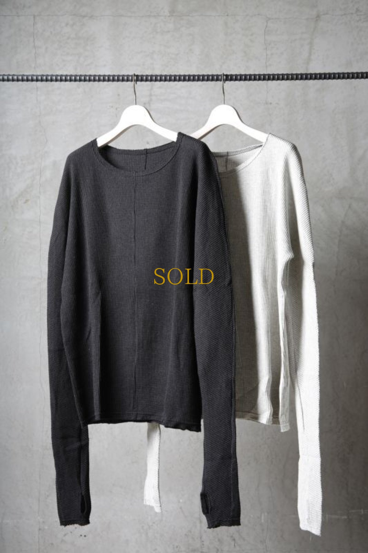 画像1: Wir Lineal / リネアル / WL-3002 / Inorganic structure " MARIA " Waffle Long Sleeve (1)