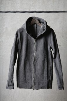 画像1: Wir Lineal / リネアル / WL-3004 / Inorganic structure dolman sleeve " WOOL COL" zip hoodie (1)