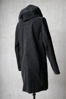 画像4: Wir Lineal / リネアル / WL-3005 / Inorganic structure dolman sleeve " WOOL COL" zip " LONG " hoodie (4)