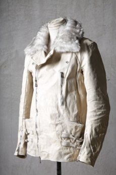 画像5: incarnation / インカネーション / 12511B-41517CS / HORSE WHITE LEATHER  " Garage EDEN " DOUBLE BREAST MOTO JE-2 (5)