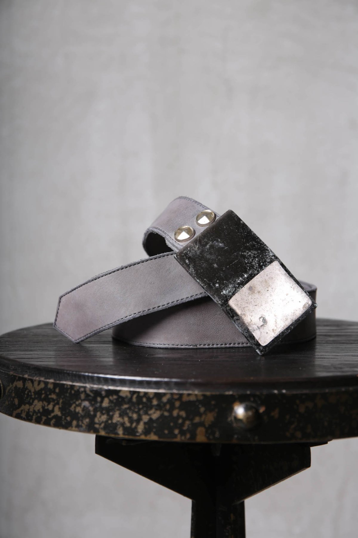 画像2: incarnation / インカネーション / 11-817-EDEN / HORSE WHITE LEATHER BELT SQ BUCKLE (2)