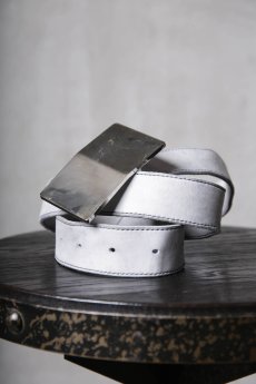 画像1: incarnation / インカネーション / 11-817-EDEN / HORSE WHITE LEATHER BELT SQ BUCKLE (1)