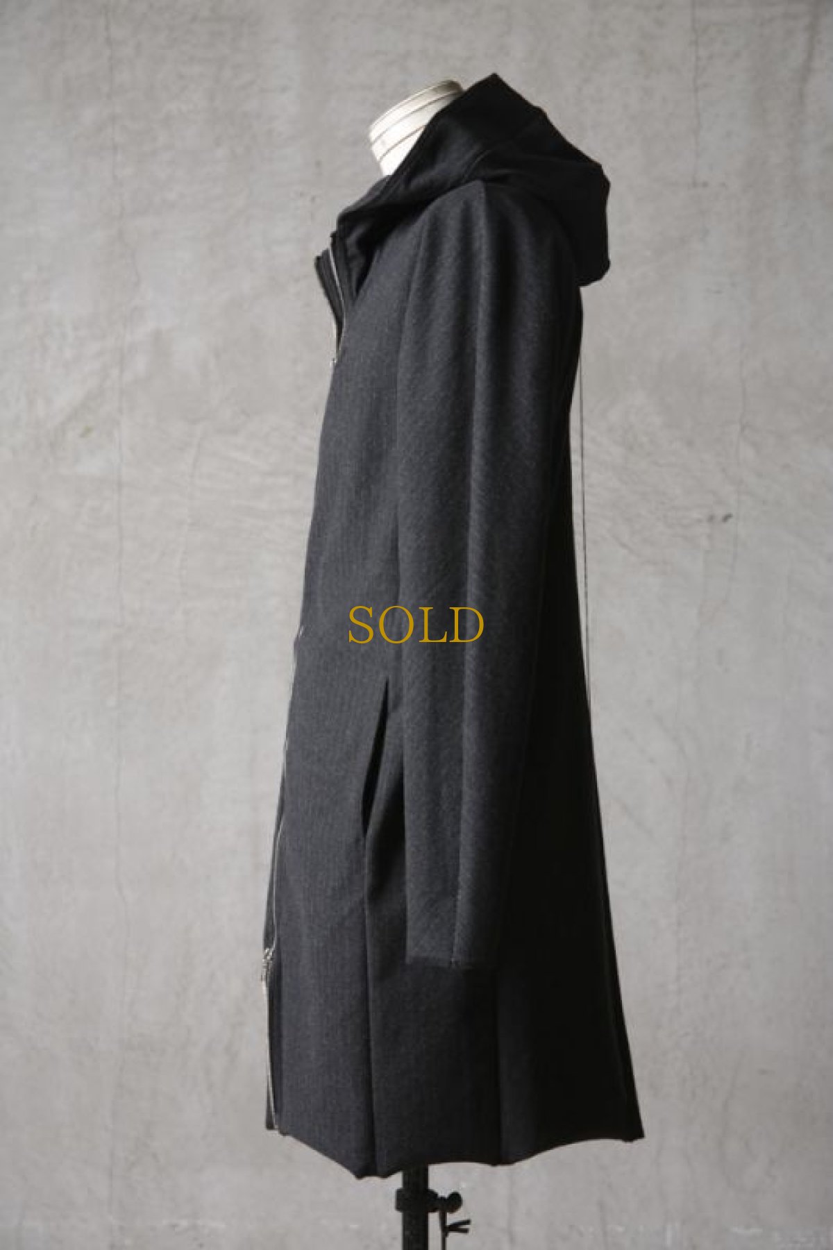 画像5: Wir Lineal / リネアル / KL011-W109 / Protean knit melton Inorganic DRESS ZIP LONG HOODIE / Tropfen (5)