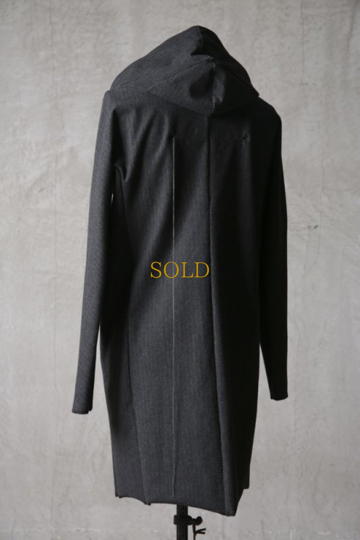 画像8: Wir Lineal / リネアル / KL011-W109 / Protean knit melton Inorganic DRESS ZIP LONG HOODIE / Tropfen (8)