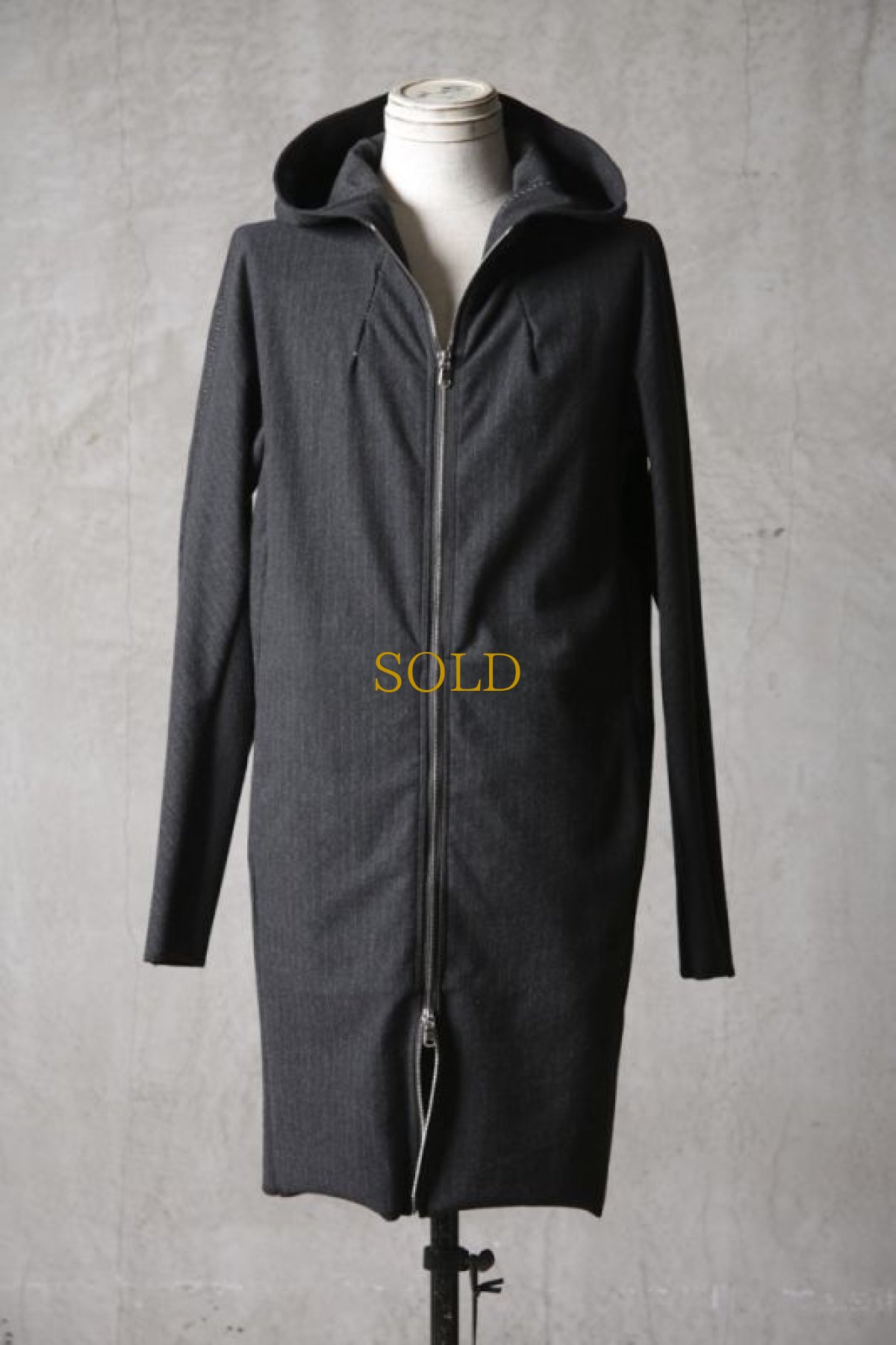 画像2: Wir Lineal / リネアル / KL011-W109 / Protean knit melton Inorganic DRESS ZIP LONG HOODIE / Tropfen (2)