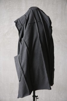 画像10: Wir Lineal / リネアル / KL011-W109 / Protean knit melton Inorganic DRESS ZIP LONG HOODIE / Tropfen (10)