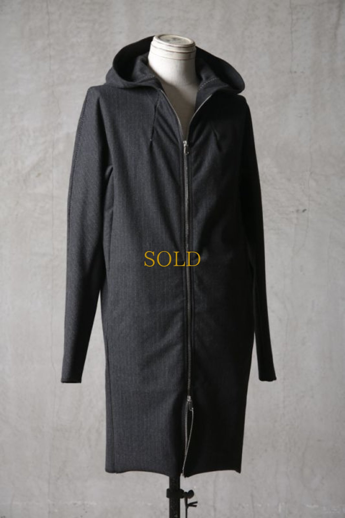 画像4: Wir Lineal / リネアル / KL011-W109 / Protean knit melton Inorganic DRESS ZIP LONG HOODIE / Tropfen (4)