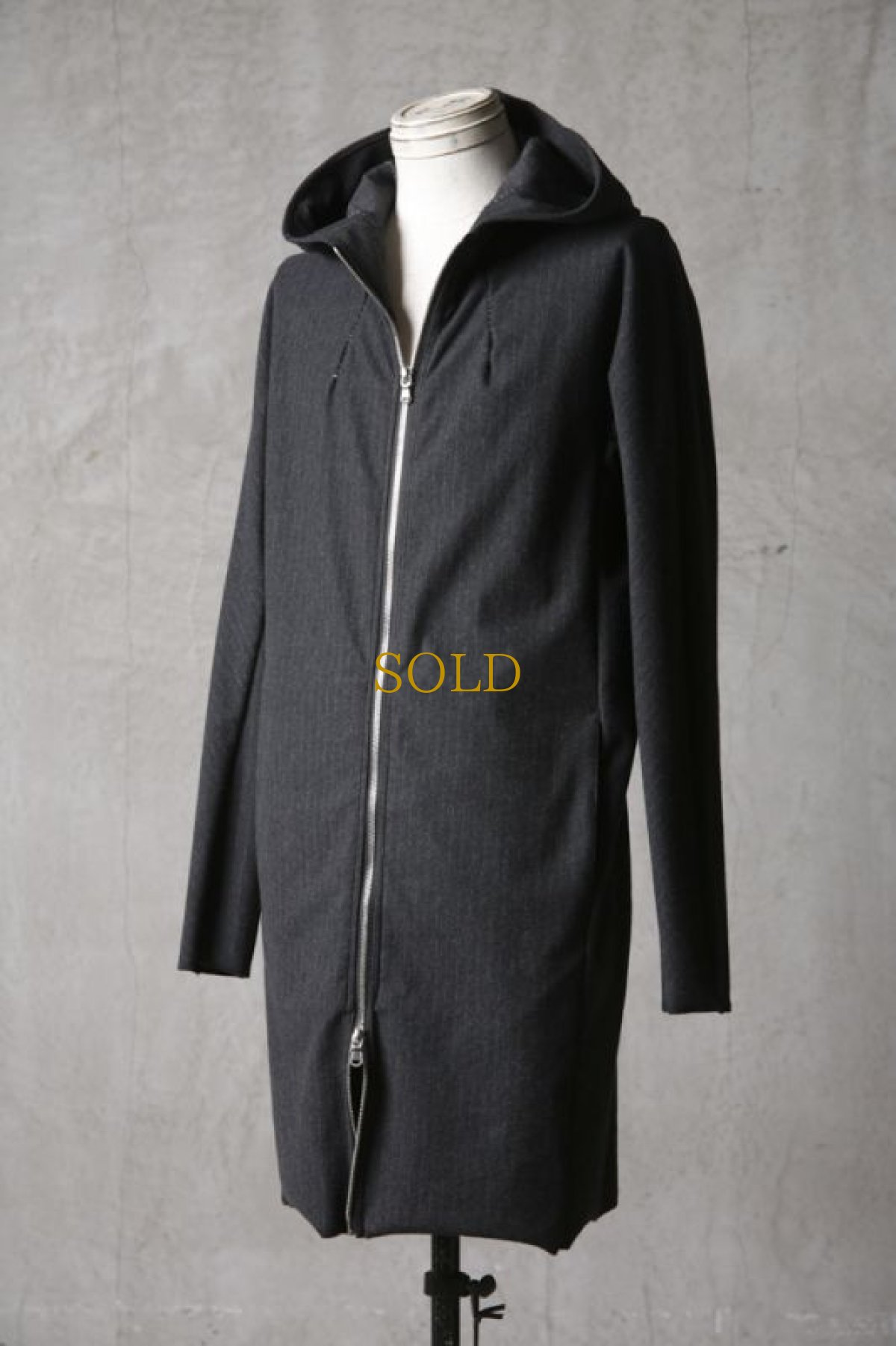 画像3: Wir Lineal / リネアル / KL011-W109 / Protean knit melton Inorganic DRESS ZIP LONG HOODIE / Tropfen (3)