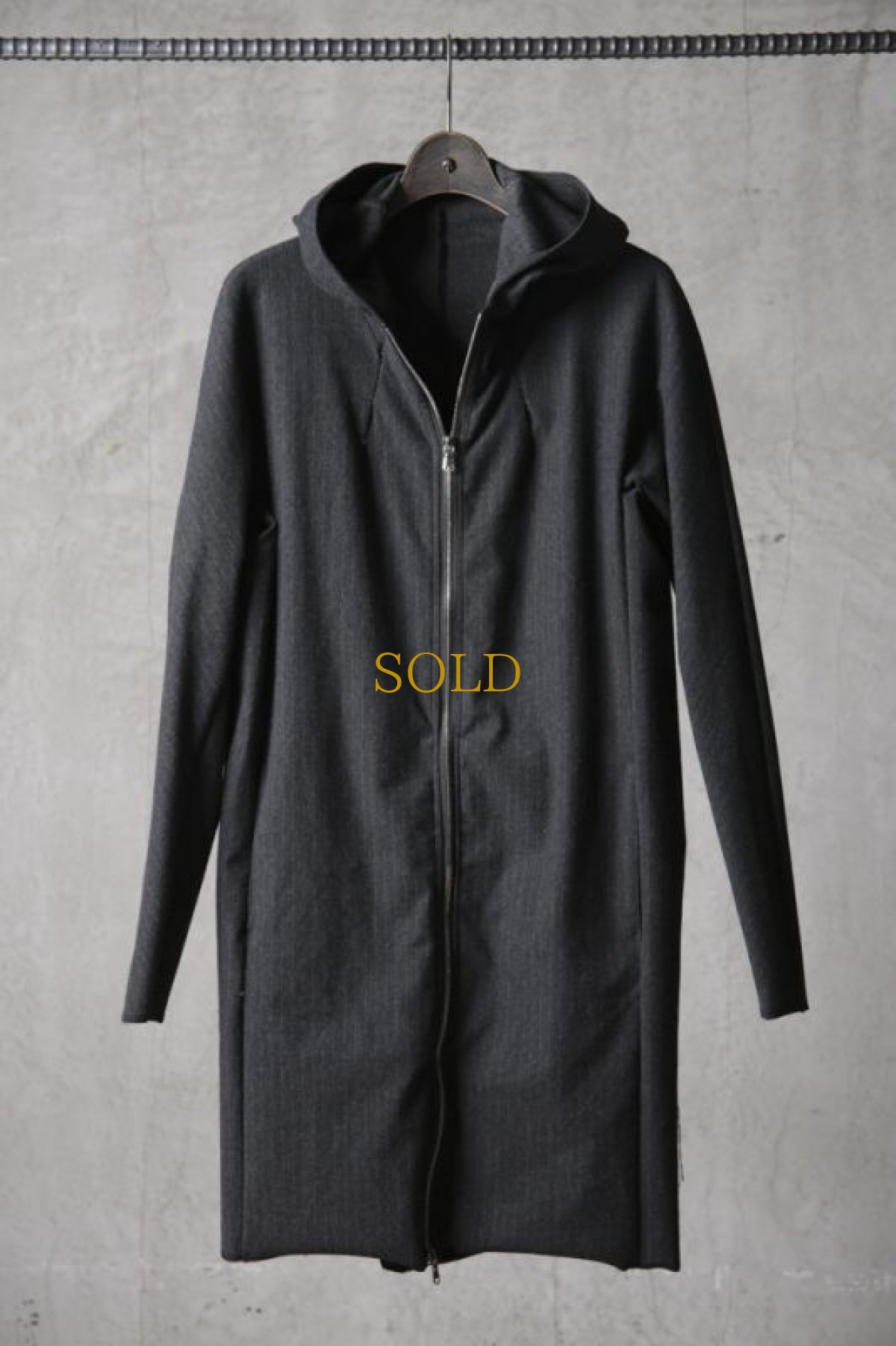 画像1: Wir Lineal / リネアル / KL011-W109 / Protean knit melton Inorganic DRESS ZIP LONG HOODIE / Tropfen (1)