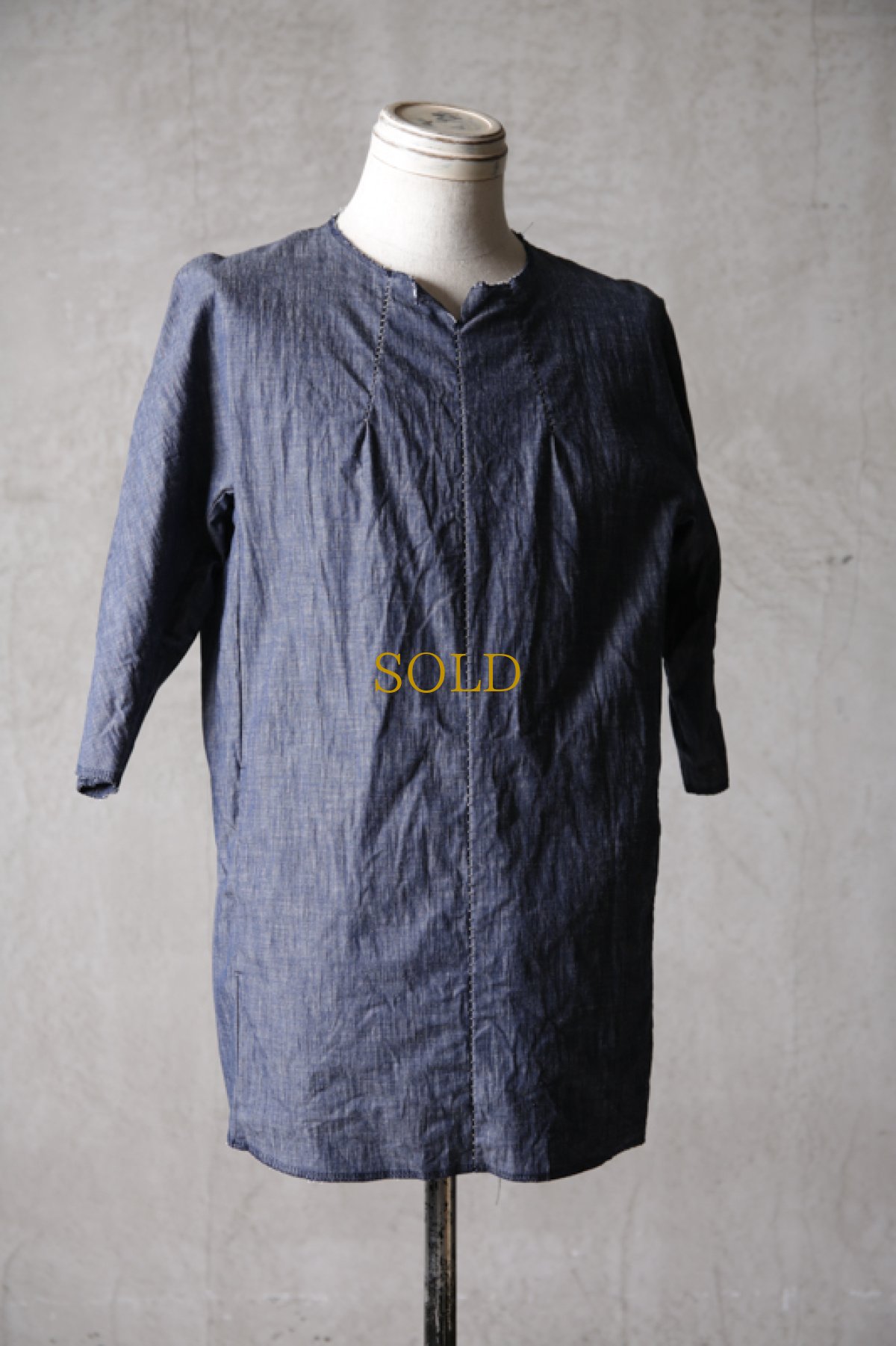 画像4: Wir Lineal / リネアル / FL722-W114 / Inorganic DRESS FABRIC TQ SLEEVE Dress chambray st cotton cloth / Buchen (4)