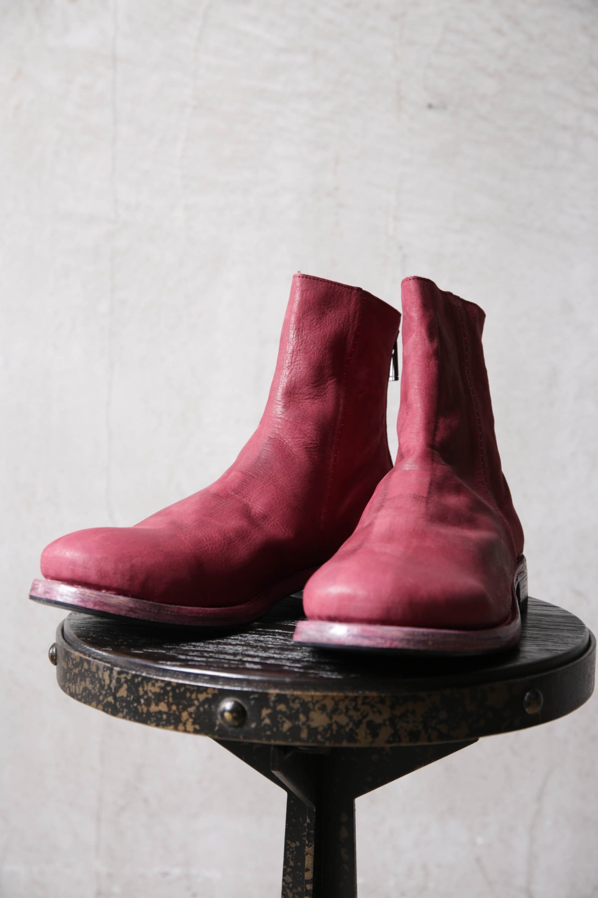 画像1: Portaille / ポルタユ / 37 / " OVER ROCK " BACK ZIP FLAT SOLE BOOTS  (1)