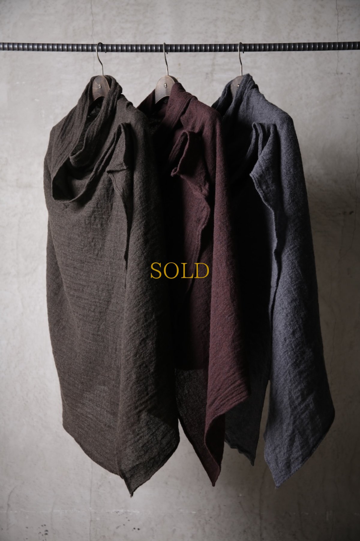 画像1: Thee Old CIRCUS / F007-3302 / 2/48 Rust wool gauze / MaMaMant HOODIE (1)