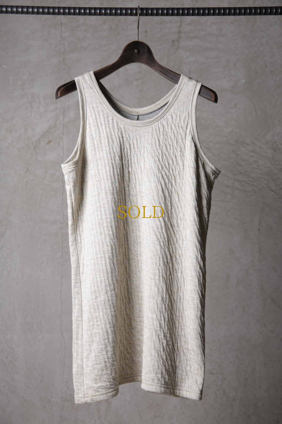 画像1: Wir Lineal / リネアル / KL013-W120 / AC-W/C bandage gauze knit Backcross Depth TANK TOP / Aufregung (1)
