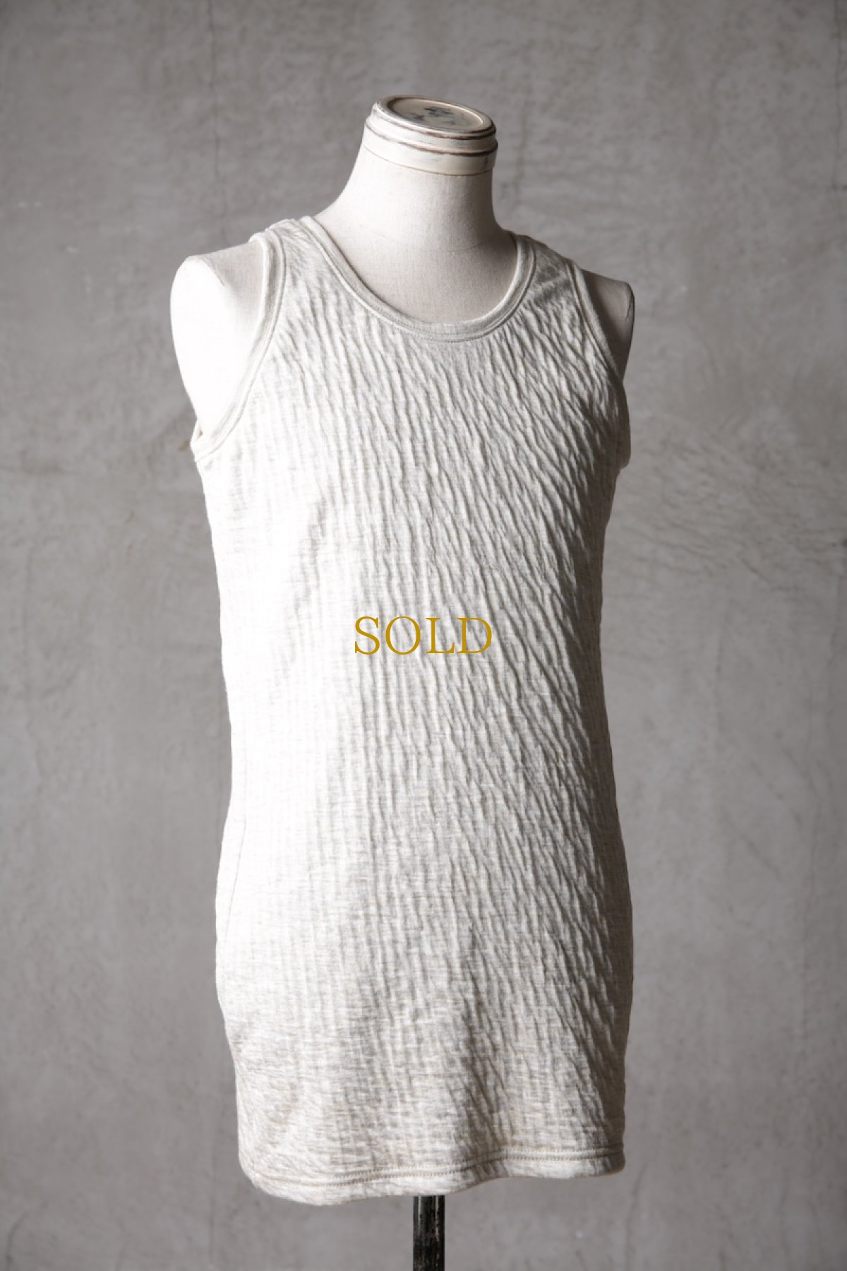 画像4: Wir Lineal / リネアル / KL013-W120 / AC-W/C bandage gauze knit Backcross Depth TANK TOP / Aufregung (4)
