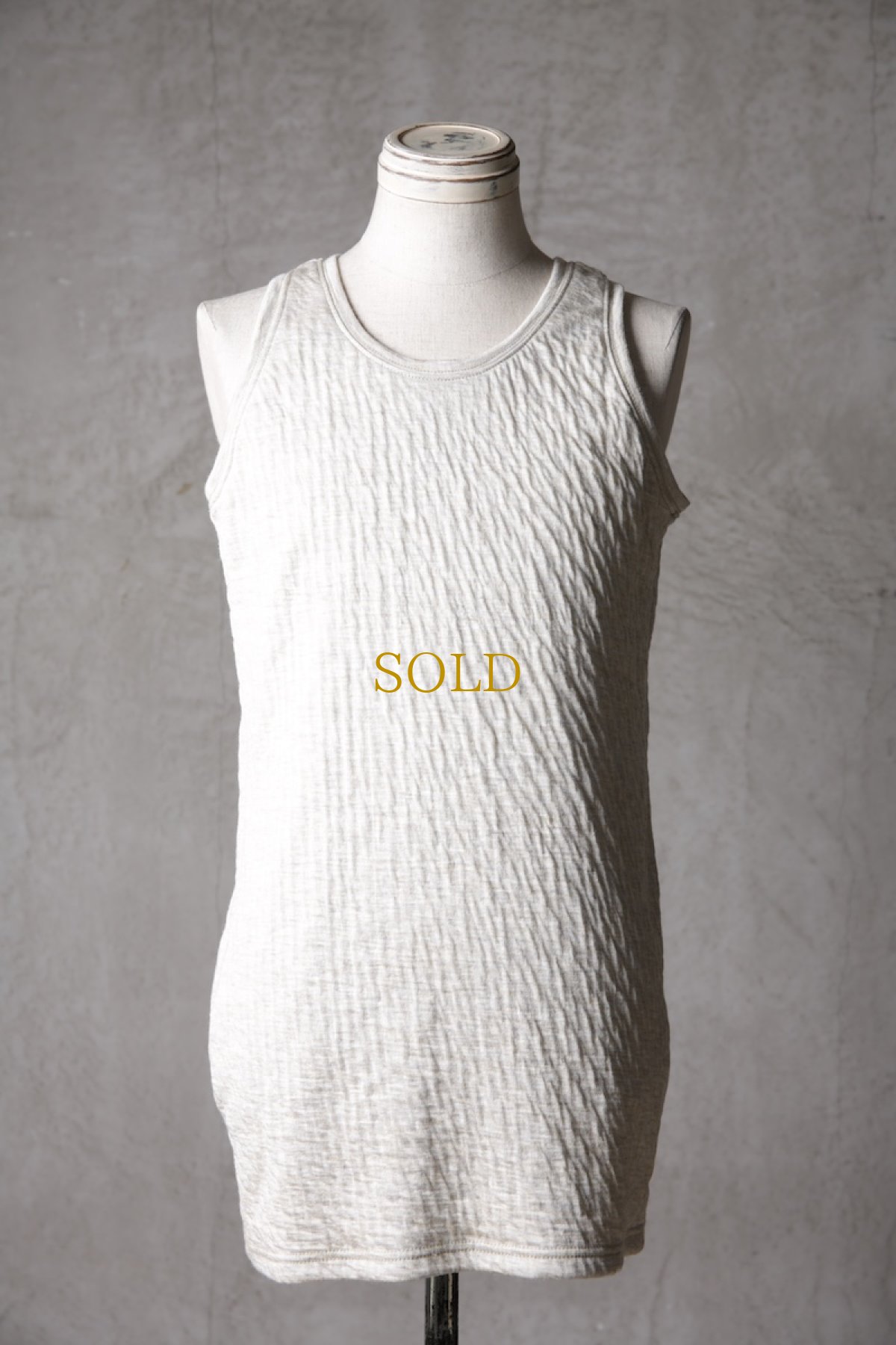 画像2: Wir Lineal / リネアル / KL013-W120 / AC-W/C bandage gauze knit Backcross Depth TANK TOP / Aufregung (2)