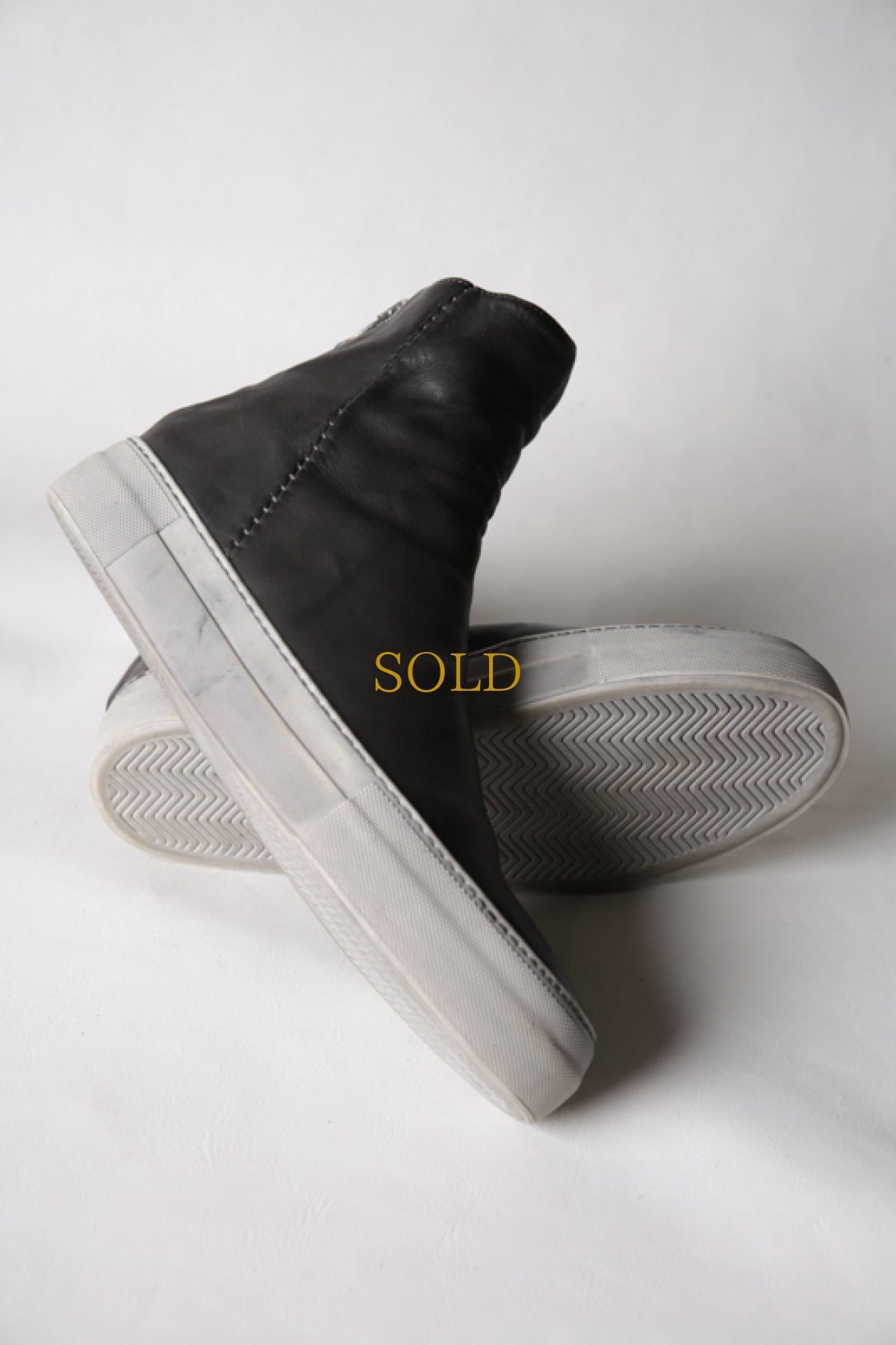 画像16: incarnation / インカネーション / 11V-7667  / HORSE LEATHER BACK ZIP SHORT LINED #WHITE HI RUBBER SOLES PIECE DYED (16)