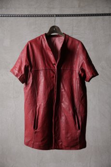画像1: incarnation / インカネーション / 15-3507 / SHEEP LEATHER NO COLLAR SHIRT SHORT SLEEVE LINED DK-1B/SS (1)