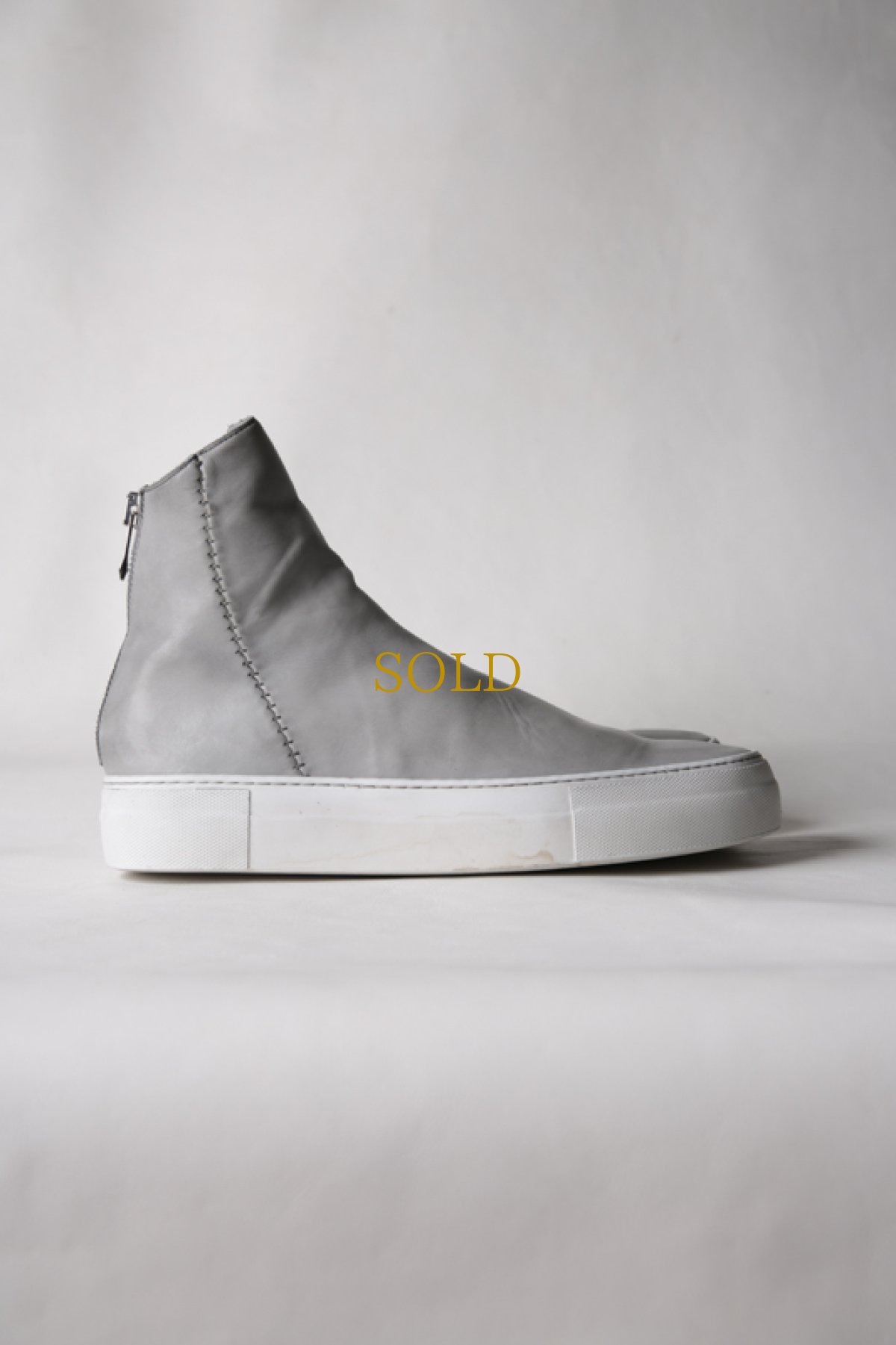 画像5: incarnation / インカネーション / 11V-7667  / HORSE LEATHER BACK ZIP SHORT LINED #WHITE HI RUBBER SOLES PIECE DYED (5)