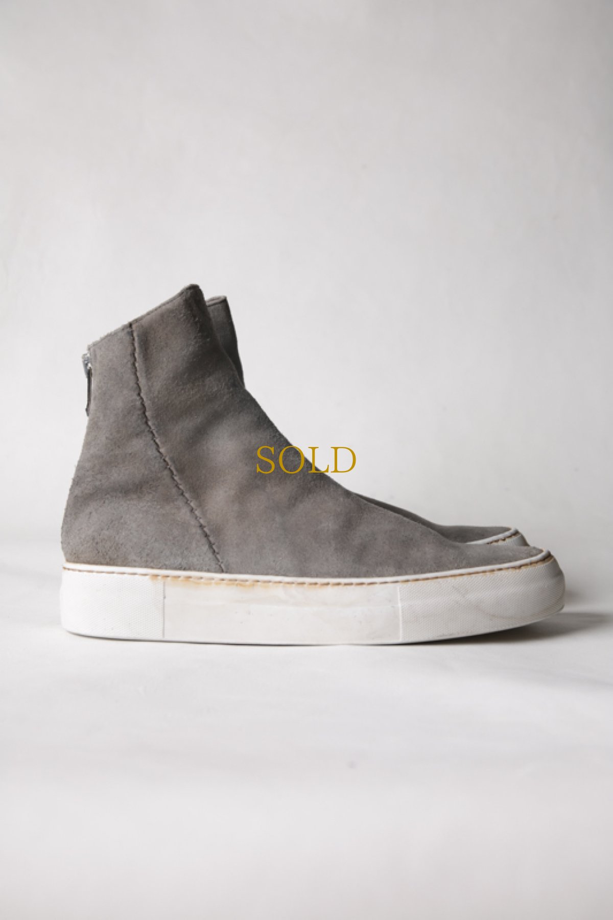 画像19: incarnation / インカネーション / 11V-7667  / HORSE LEATHER BACK ZIP SHORT LINED #WHITE HI RUBBER SOLES PIECE DYED (19)