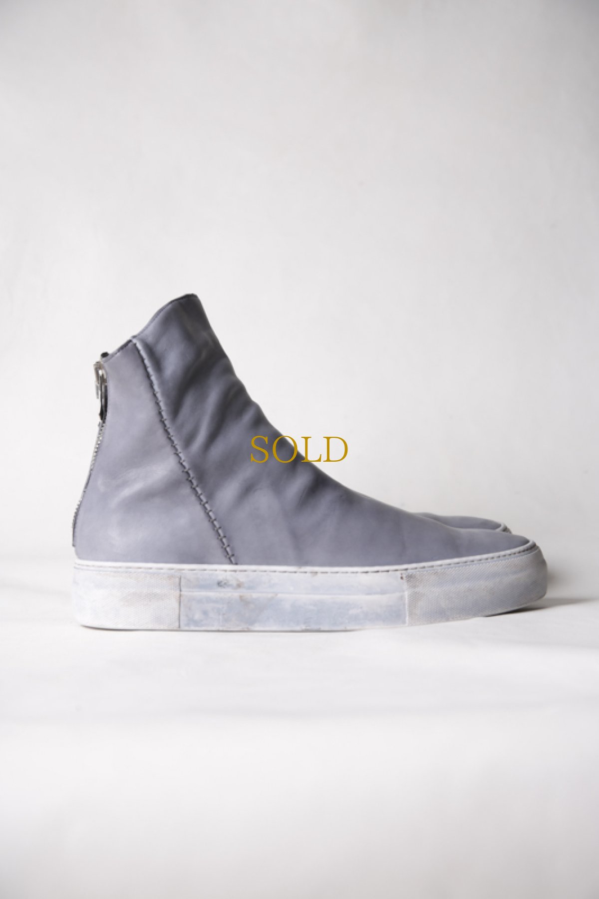 画像26: incarnation / インカネーション / 11V-7667  / HORSE LEATHER BACK ZIP SHORT LINED #WHITE HI RUBBER SOLES PIECE DYED (26)