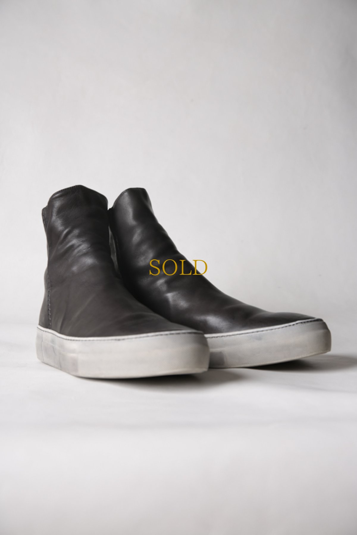 画像11: incarnation / インカネーション / 11V-7667  / HORSE LEATHER BACK ZIP SHORT LINED #WHITE HI RUBBER SOLES PIECE DYED (11)
