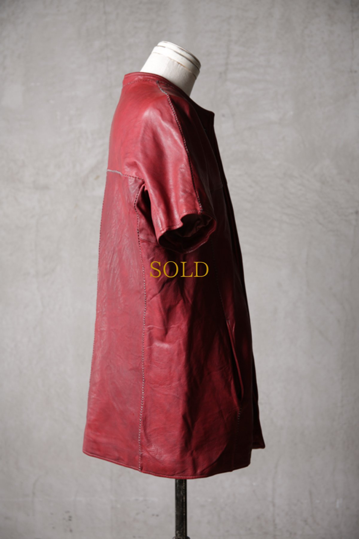 画像6: incarnation / インカネーション / 15-3507 / SHEEP LEATHER NO COLLAR SHIRT SHORT SLEEVE LINED DK-1B/SS (6)