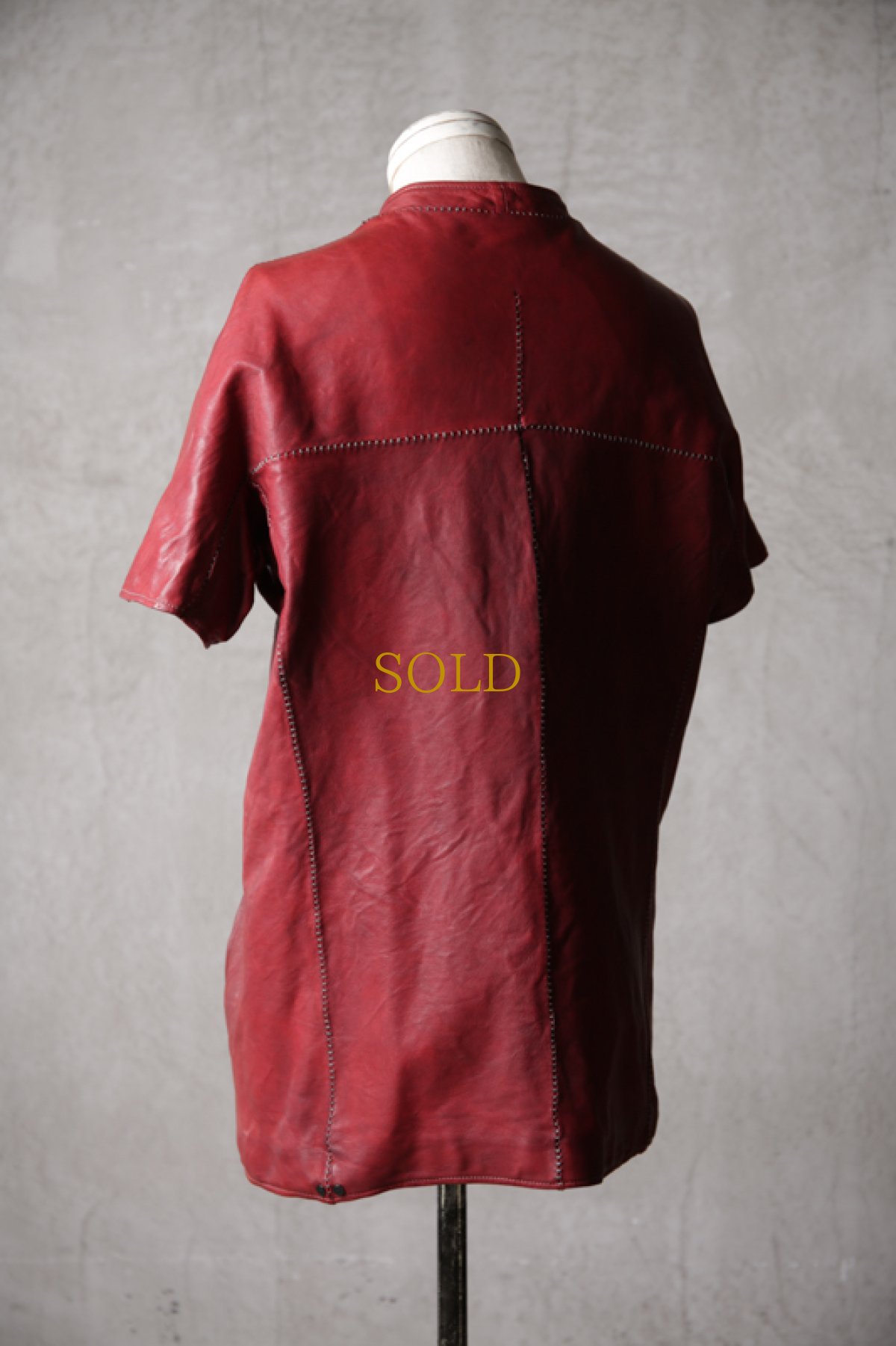 画像8: incarnation / インカネーション / 15-3507 / SHEEP LEATHER NO COLLAR SHIRT SHORT SLEEVE LINED DK-1B/SS (8)