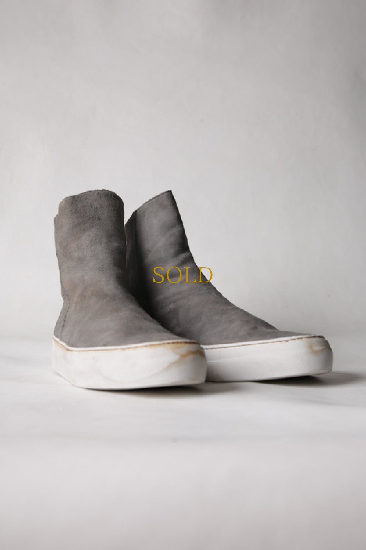 画像18: incarnation / インカネーション / 11V-7667  / HORSE LEATHER BACK ZIP SHORT LINED #WHITE HI RUBBER SOLES PIECE DYED (18)