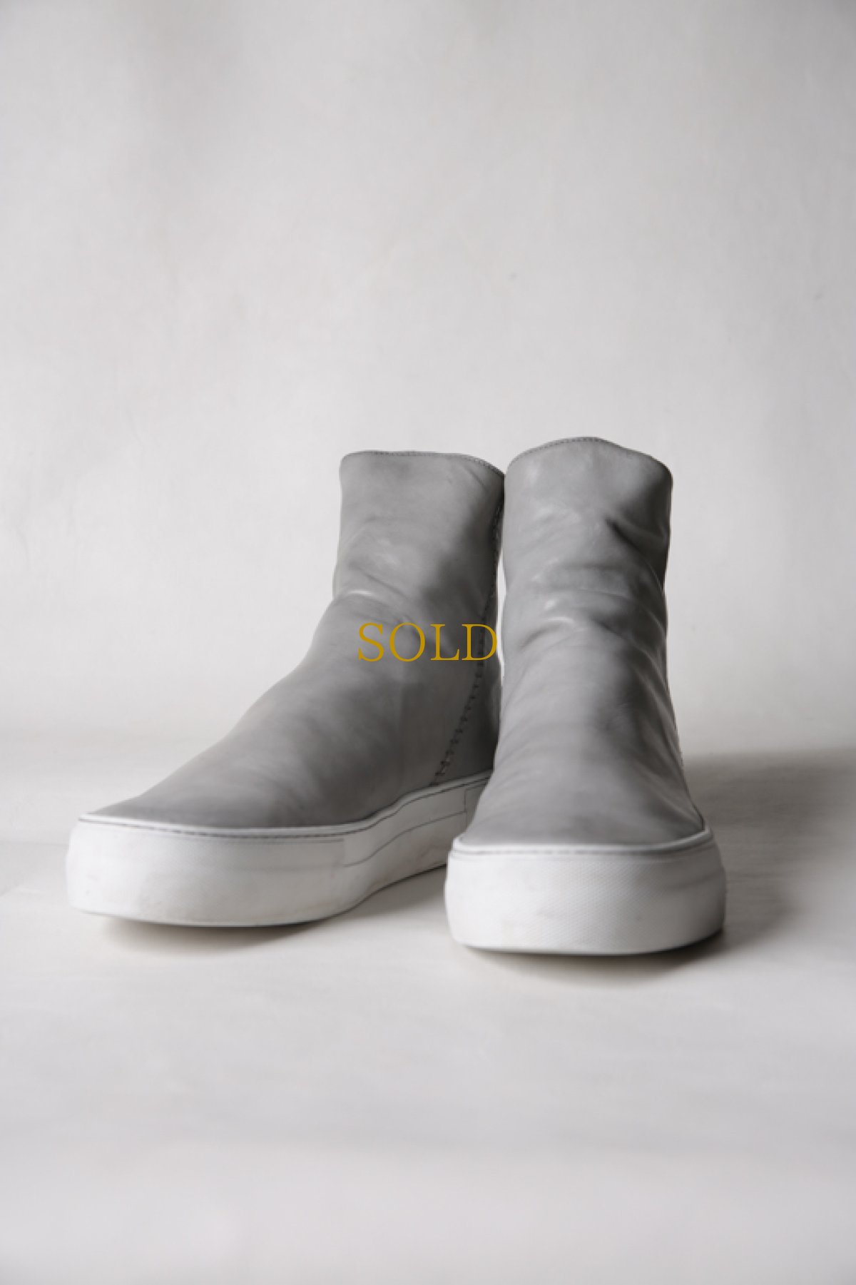画像3: incarnation / インカネーション / 11V-7667  / HORSE LEATHER BACK ZIP SHORT LINED #WHITE HI RUBBER SOLES PIECE DYED (3)