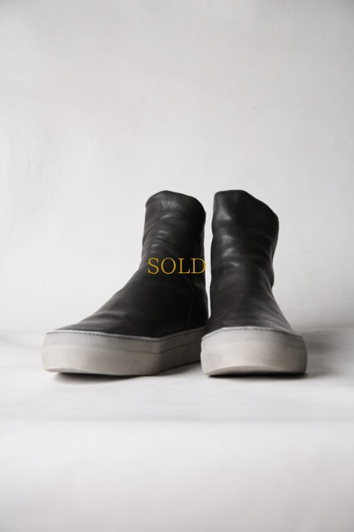 画像10: incarnation / インカネーション / 11V-7667  / HORSE LEATHER BACK ZIP SHORT LINED #WHITE HI RUBBER SOLES PIECE DYED (10)