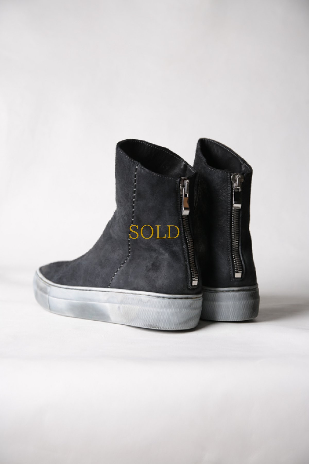 画像35: incarnation / インカネーション / 11V-7667  / HORSE LEATHER BACK ZIP SHORT LINED #WHITE HI RUBBER SOLES PIECE DYED (35)