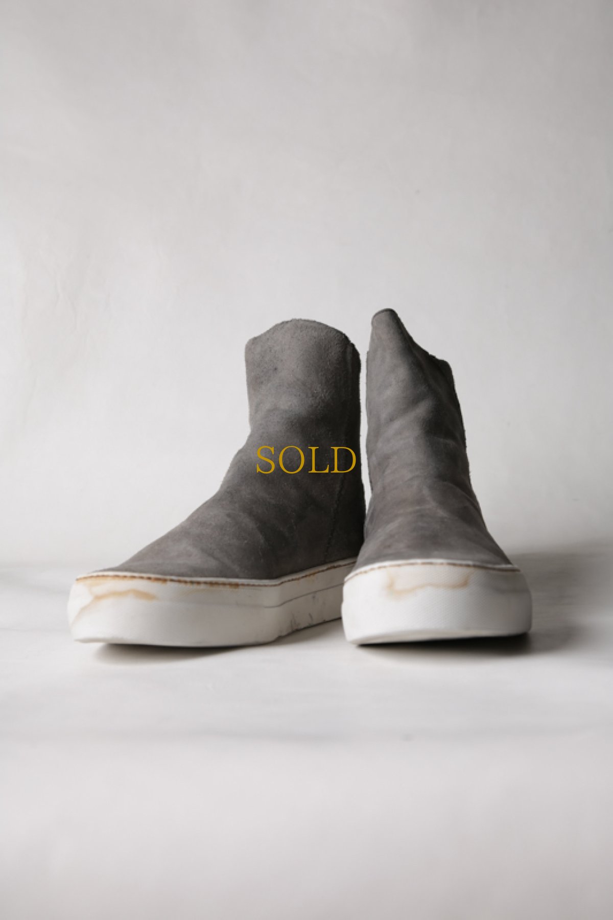 画像17: incarnation / インカネーション / 11V-7667  / HORSE LEATHER BACK ZIP SHORT LINED #WHITE HI RUBBER SOLES PIECE DYED (17)