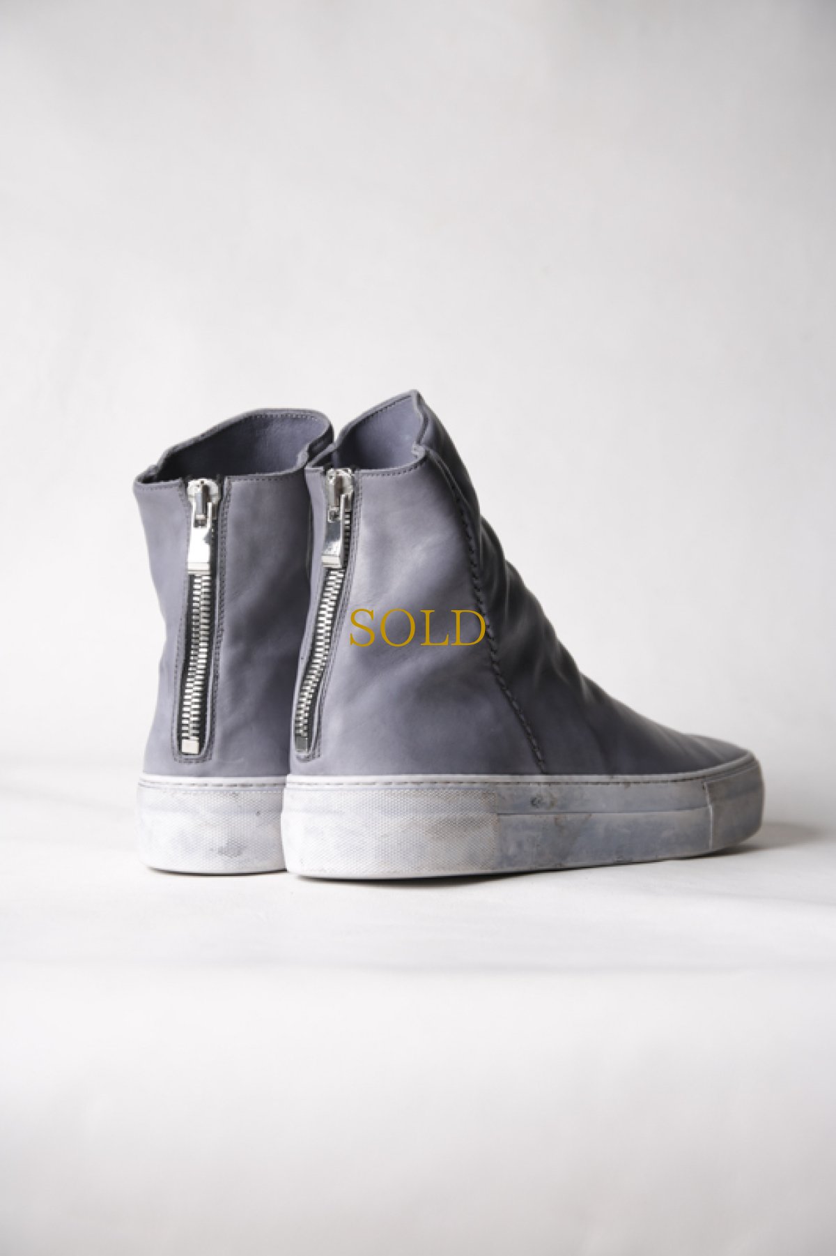 画像27: incarnation / インカネーション / 11V-7667  / HORSE LEATHER BACK ZIP SHORT LINED #WHITE HI RUBBER SOLES PIECE DYED (27)