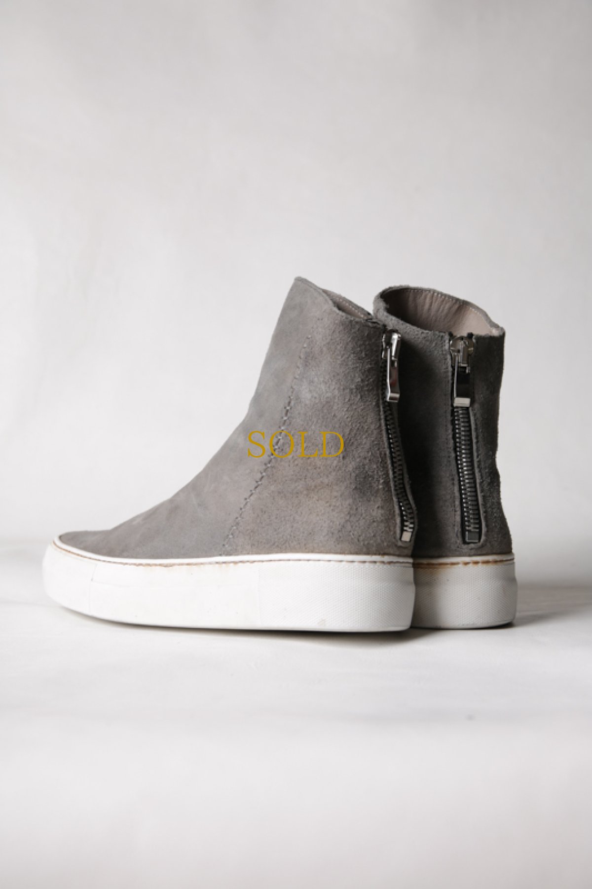 画像21: incarnation / インカネーション / 11V-7667  / HORSE LEATHER BACK ZIP SHORT LINED #WHITE HI RUBBER SOLES PIECE DYED (21)