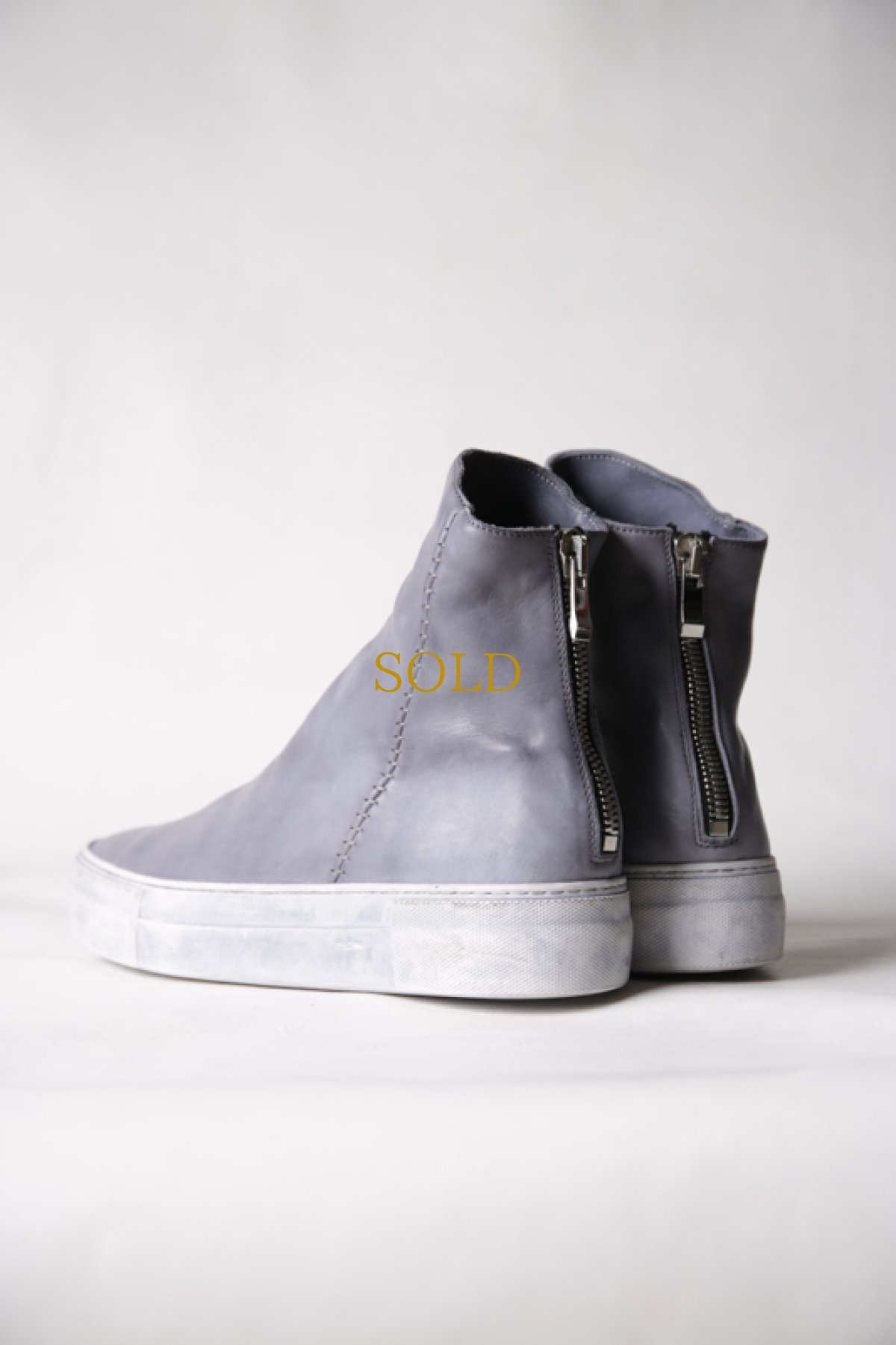 画像28: incarnation / インカネーション / 11V-7667  / HORSE LEATHER BACK ZIP SHORT LINED #WHITE HI RUBBER SOLES PIECE DYED (28)