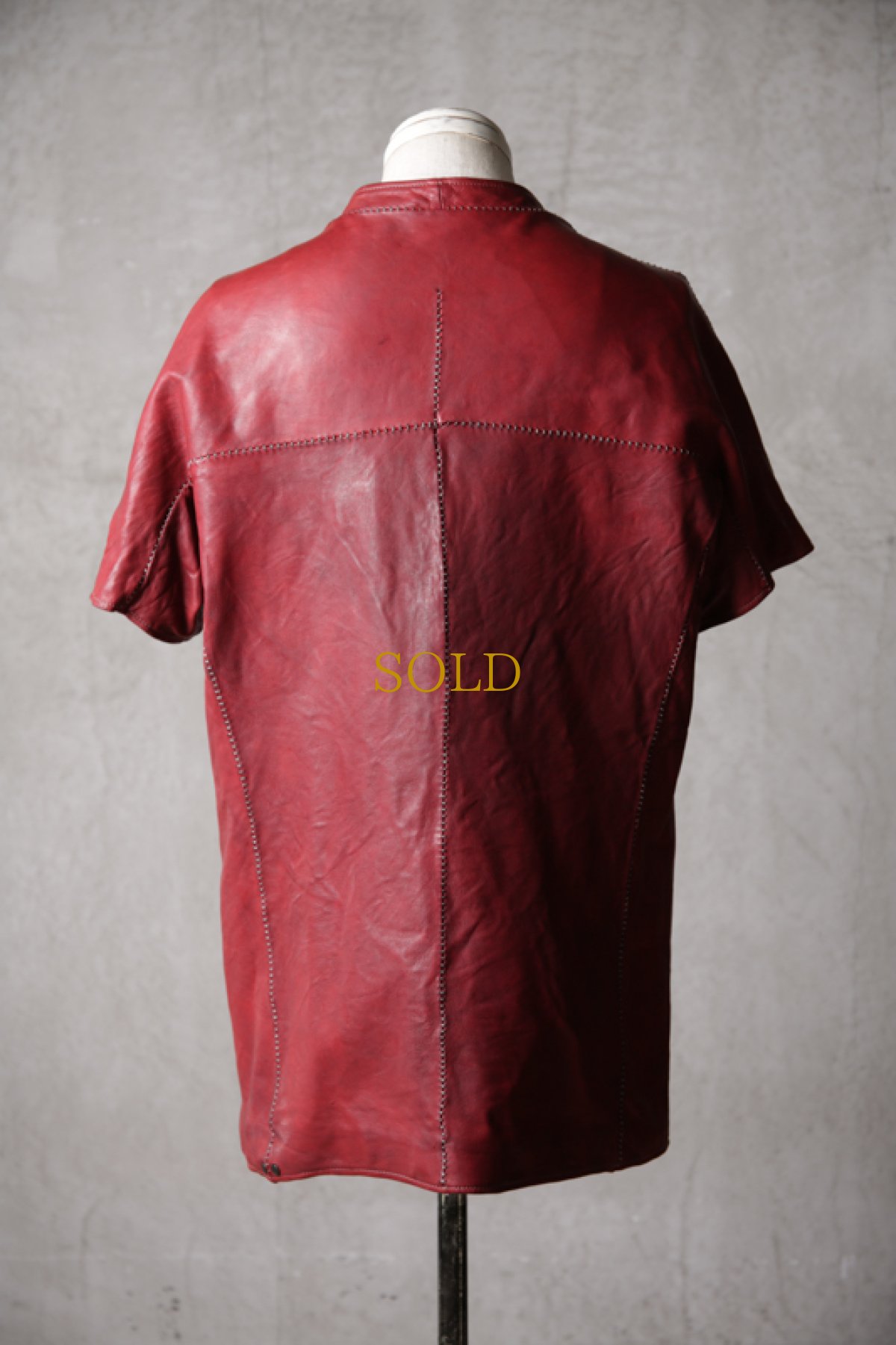 画像9: incarnation / インカネーション / 15-3507 / SHEEP LEATHER NO COLLAR SHIRT SHORT SLEEVE LINED DK-1B/SS (9)