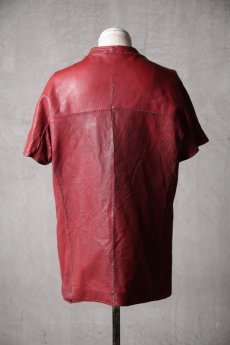 画像9: incarnation / インカネーション / 15-3507 / SHEEP LEATHER NO COLLAR SHIRT SHORT SLEEVE LINED DK-1B/SS (9)