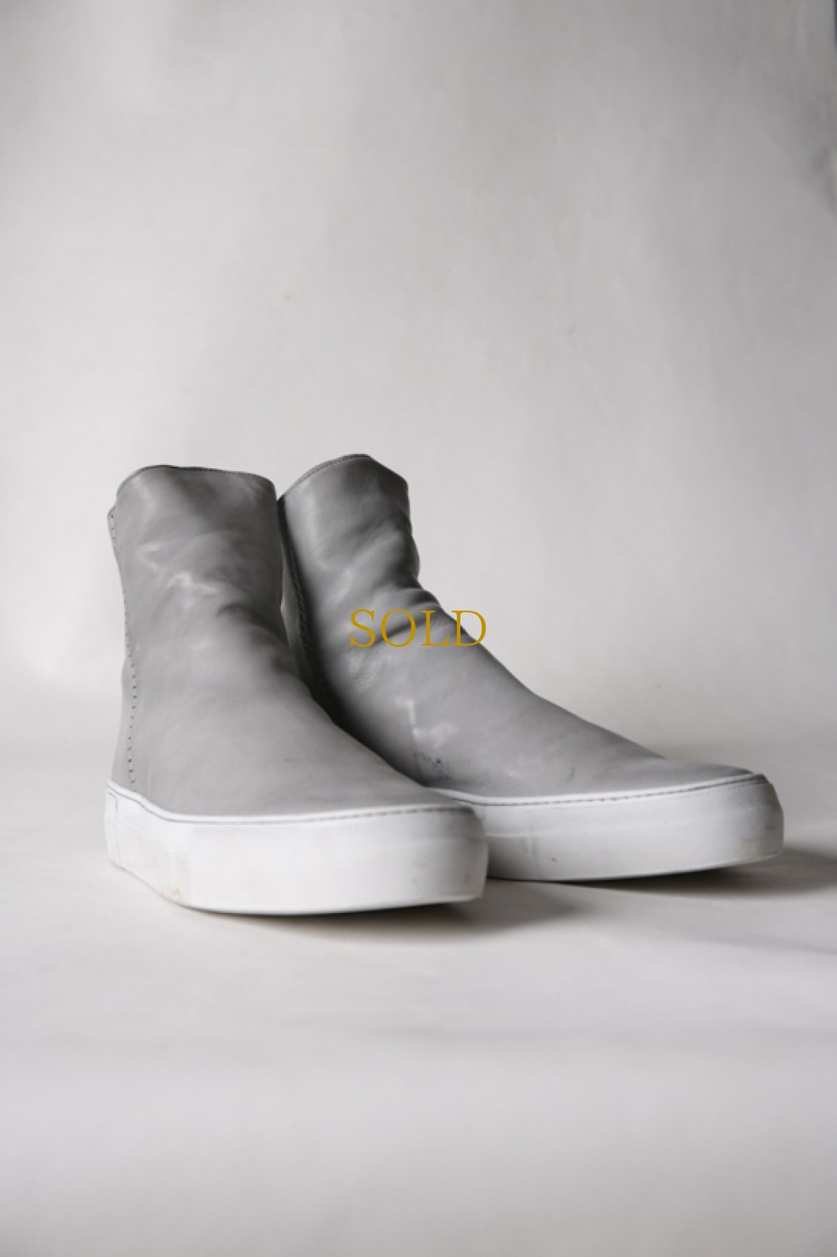 画像4: incarnation / インカネーション / 11V-7667  / HORSE LEATHER BACK ZIP SHORT LINED #WHITE HI RUBBER SOLES PIECE DYED (4)