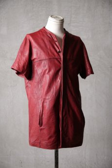 画像4: incarnation / インカネーション / 15-3507 / SHEEP LEATHER NO COLLAR SHIRT SHORT SLEEVE LINED DK-1B/SS (4)