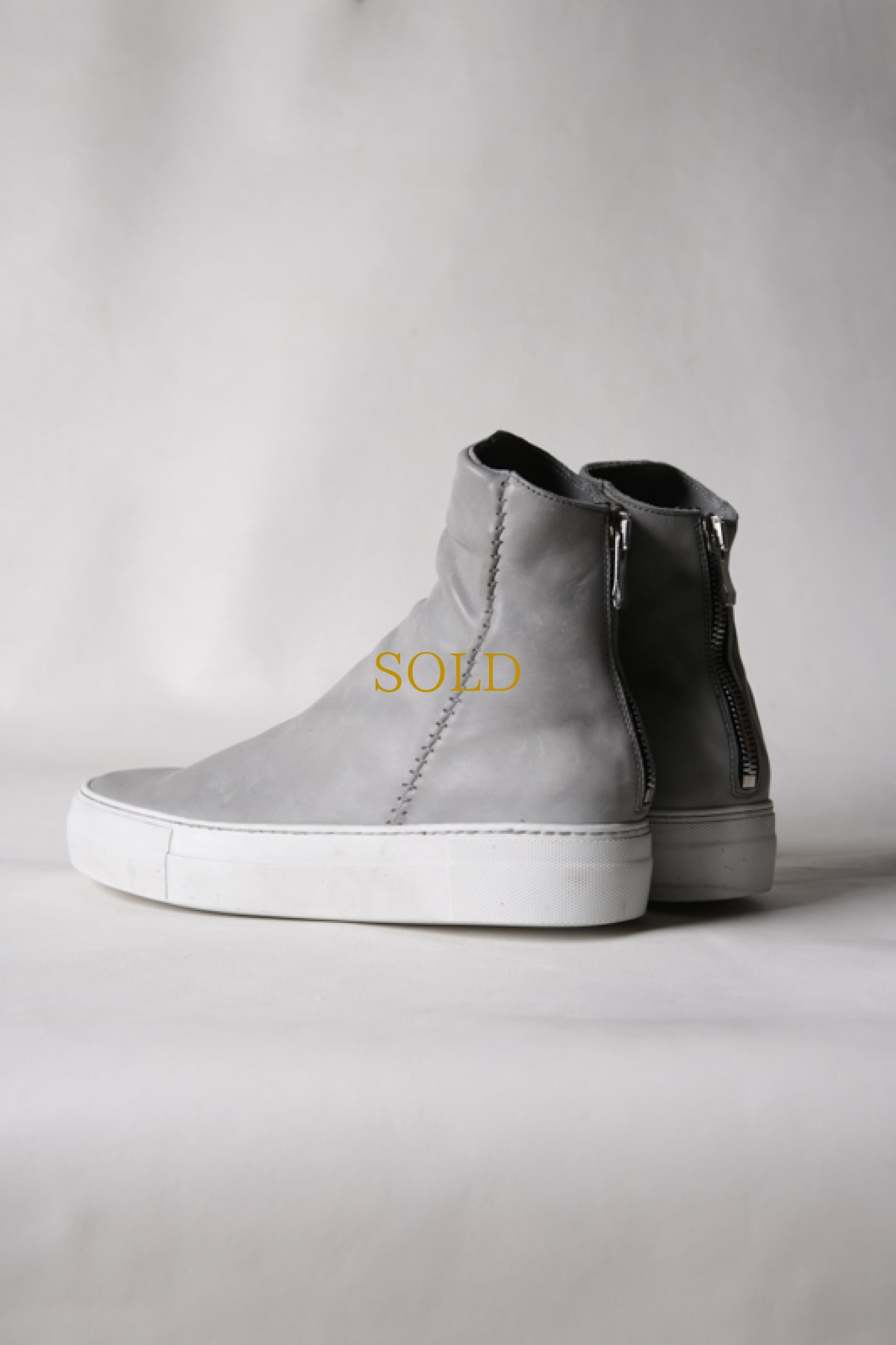 画像7: incarnation / インカネーション / 11V-7667  / HORSE LEATHER BACK ZIP SHORT LINED #WHITE HI RUBBER SOLES PIECE DYED (7)