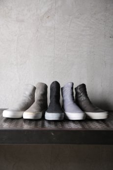 画像1: incarnation / インカネーション / 11V-7667  / HORSE LEATHER BACK ZIP SHORT LINED #WHITE HI RUBBER SOLES PIECE DYED (1)