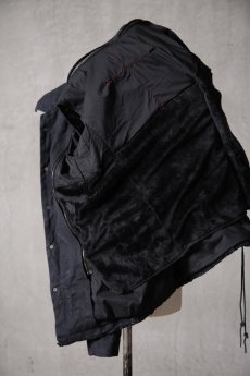 画像14: Thee Old CIRCUS / F016-1400 / Parawax WARcloth Harvested LONG SLEEVE DISTORTION SHIRTS NECK COACH JACKET LINED / Smokeyolive REVERB (14)