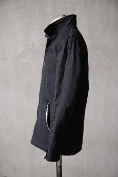 画像7: Thee Old CIRCUS / F016-1400 / Parawax WARcloth Harvested LONG SLEEVE DISTORTION SHIRTS NECK COACH JACKET LINED / Smokeyolive REVERB (7)